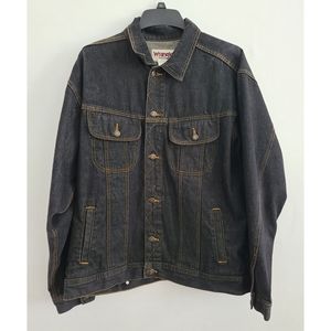 Wrangler Rugged Wear Men Black Denim Jacket Size XL